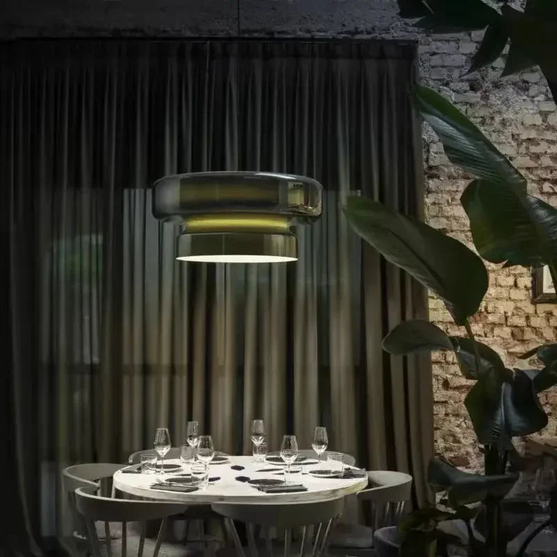 HALO — Lustre LED Annulaire Suspension Design Verre