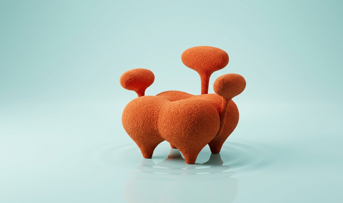 Fauteuil Design Salon Orea — Velours Corail