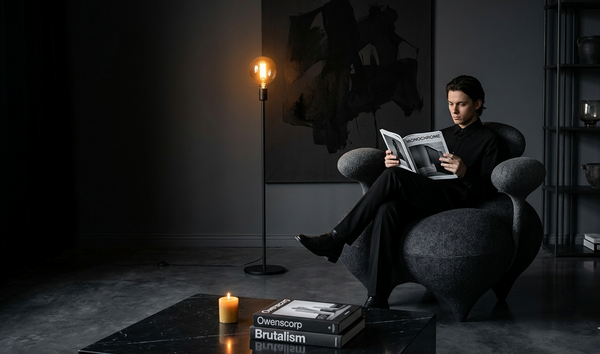 Fauteuil Design Salon Orea — Velours Noir