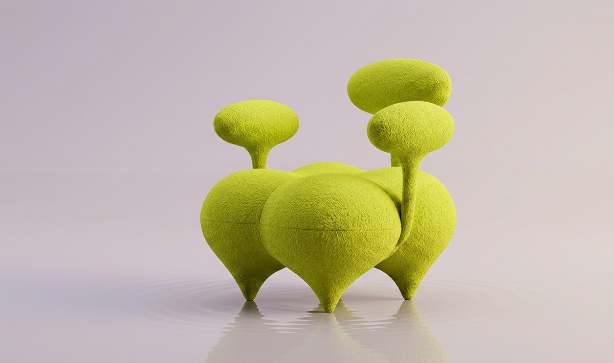 Fauteuil Design Salon Orea — Velours Jaune Citron