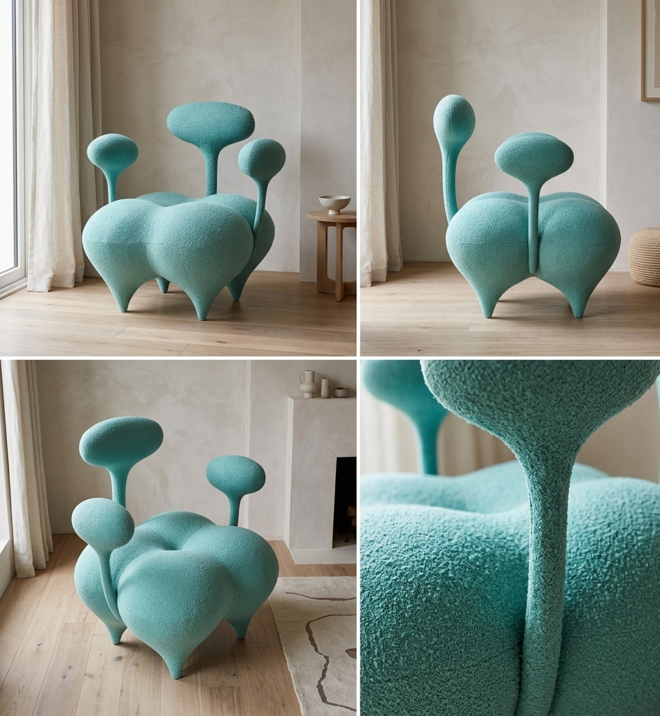 Fauteuil Design Salon Orea — Velours Vert Céladon
