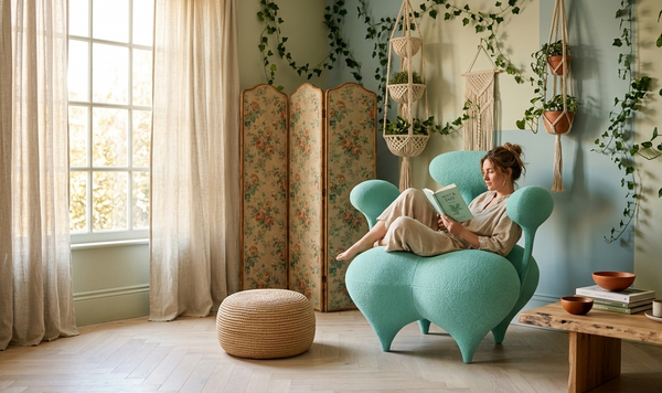 Fauteuil Design Salon Orea — Velours Vert Céladon