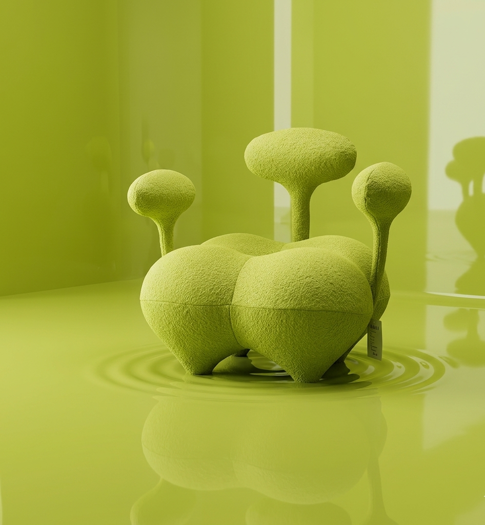 Fauteuil Design Salon Orea — Velours Jaune Citron