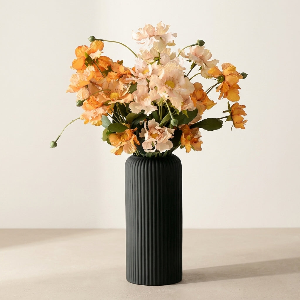 Cache-pot rayé pour fleurs