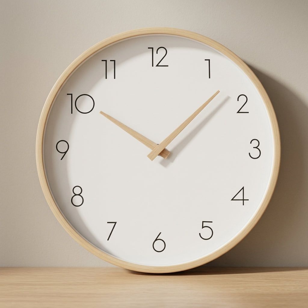 Horloge murale en bois massif simple et moderne