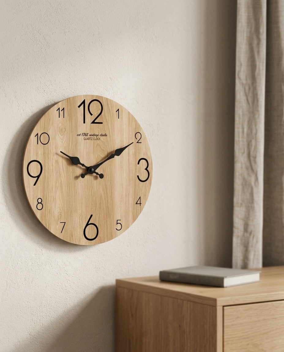 VENA — Horloge Murale Bois Veiné en situation