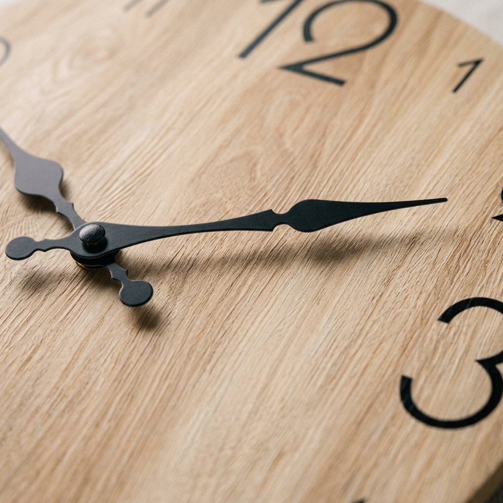 VENA — Horloge Murale Bois Veiné, détail