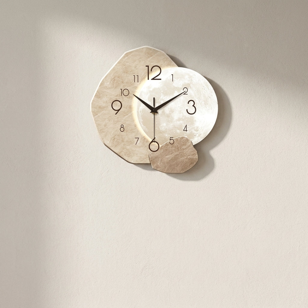 LUNA — Horloge Murale Bois Design Lunaire