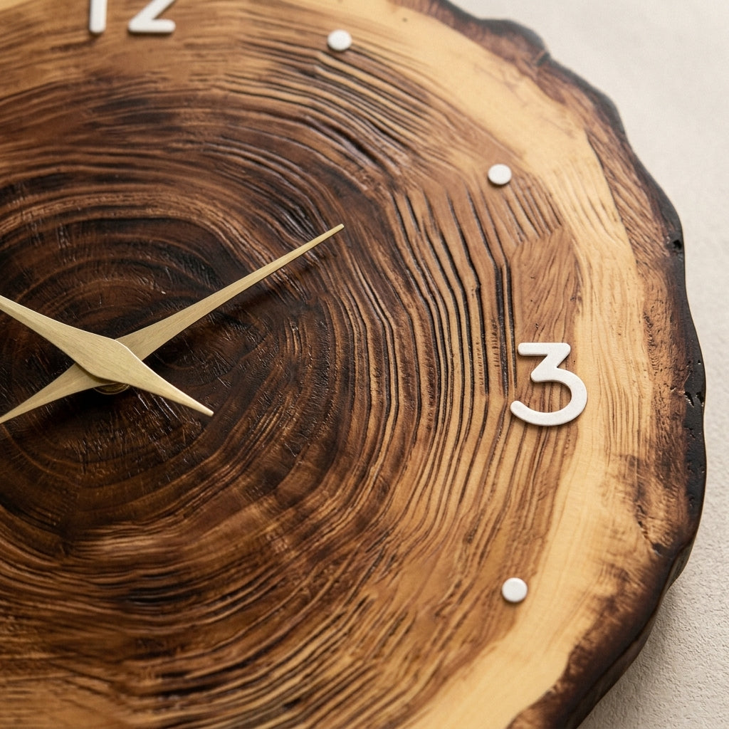 ANELLO — Horloge Murale Anneau Bois Massif, détail