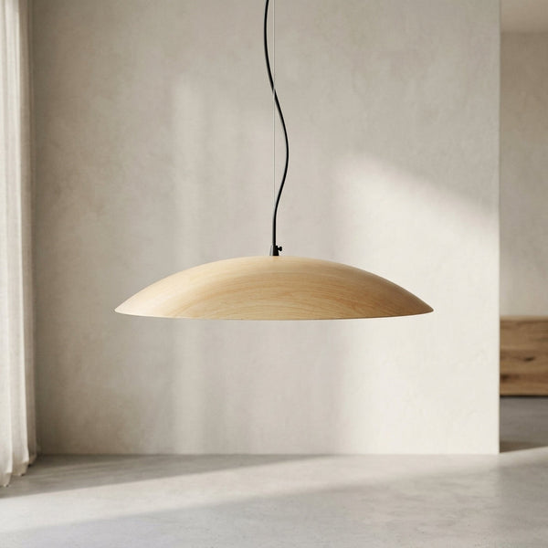Lampes suspendues LED aspect bois noir