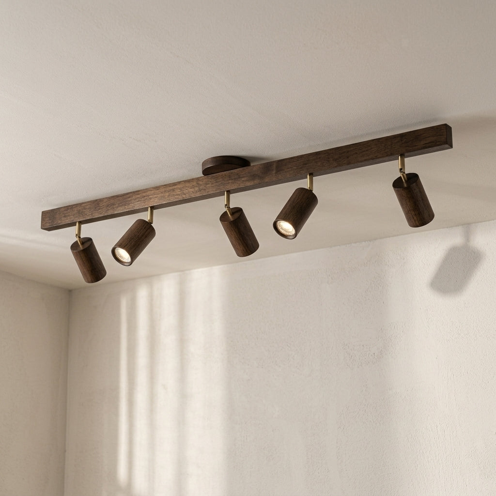 Luminaires suspendus LED bois, détail