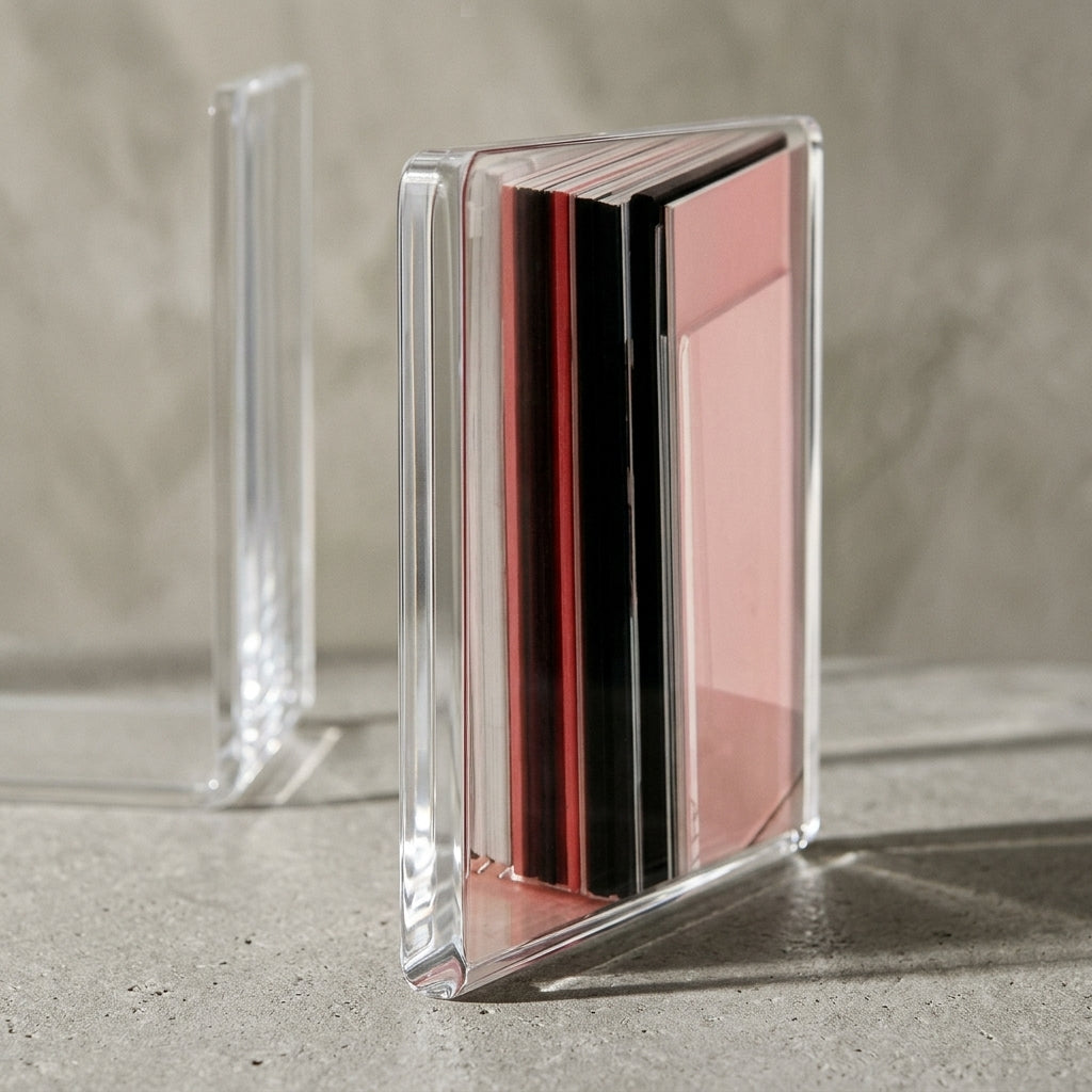 Serre-livres transparents, détail