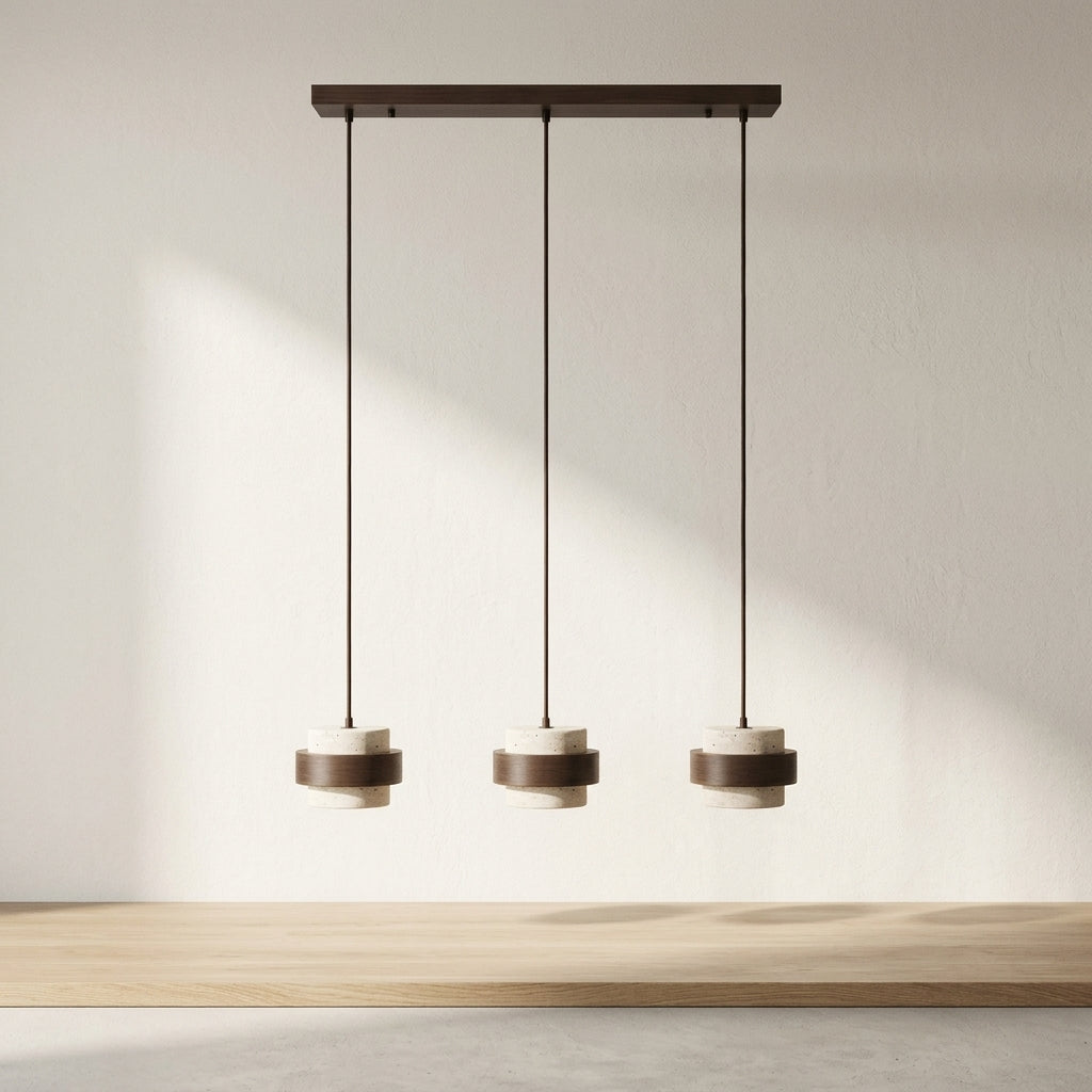 Suspension LED bois pour salle à manger