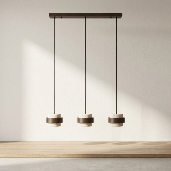 Suspension LED bois pour salle à manger