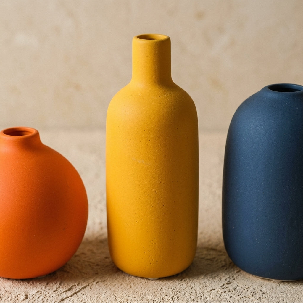 Vase en céramique nordique à col étranglé, détail