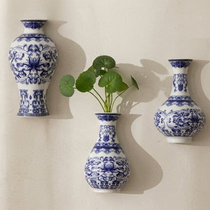 AZURA — Vase Céramique Bleu et Blanc
