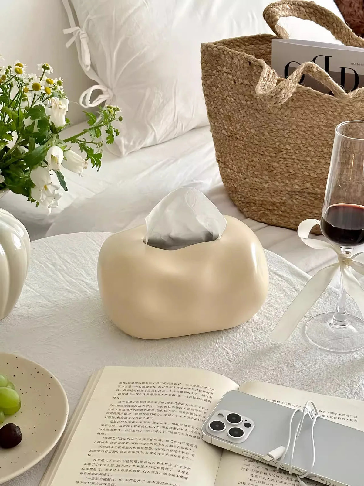 KUMO — Boîte à Mouchoirs Céramique Design Nordique