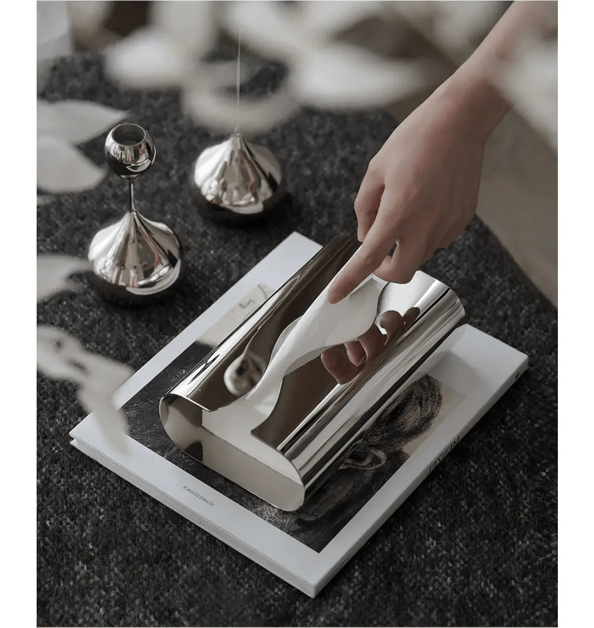 ONDA — Boîte à Mouchoirs Acier Inoxydable Miroir