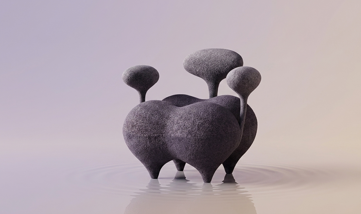 Fauteuil Design Salon Orea — Velours Noir