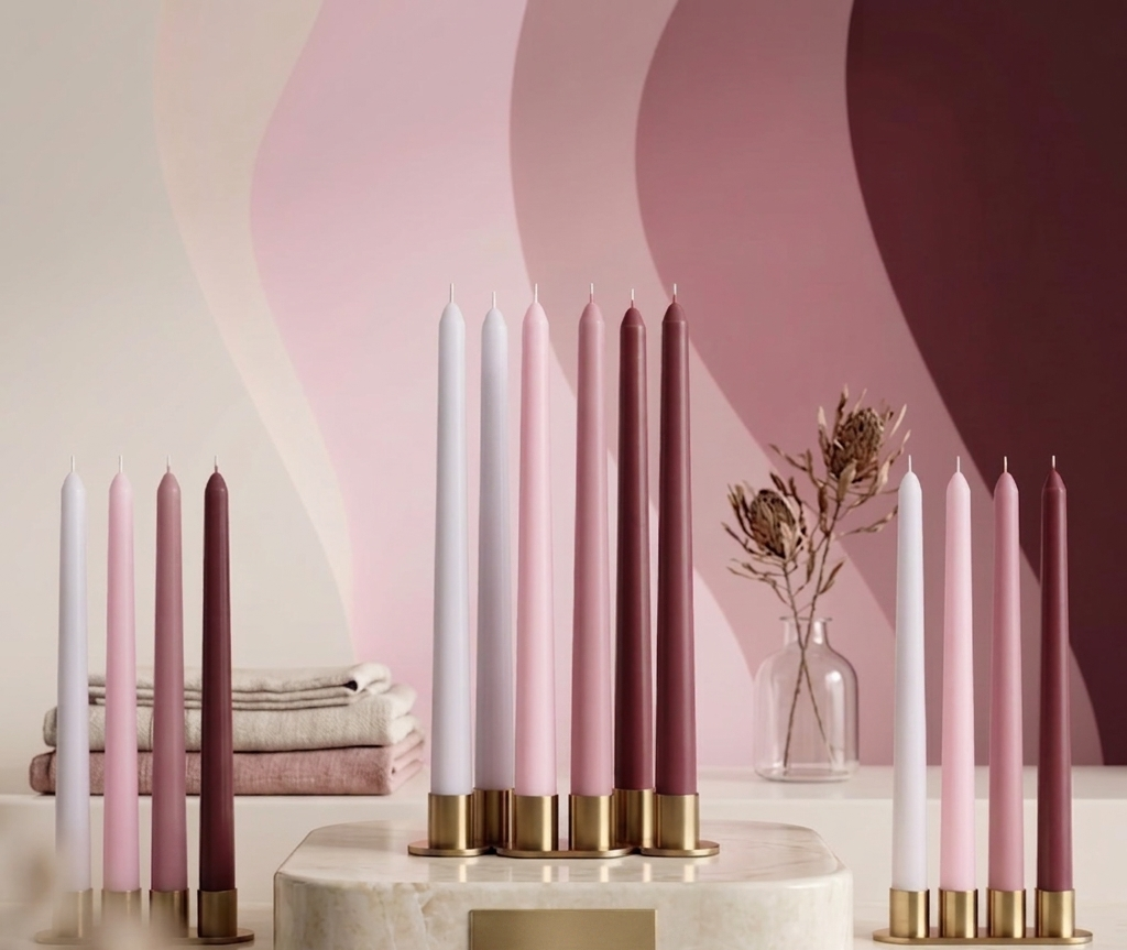 FLAMA — Bougies Chandelles Design Set de 4