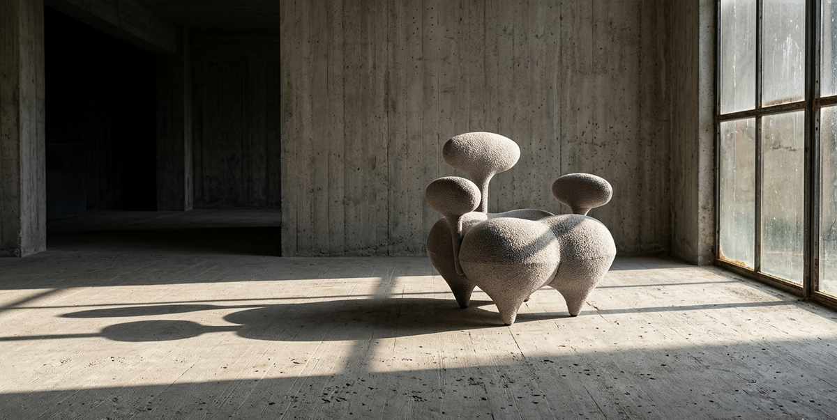 Fauteuil Design Salon Orea — Velours Ivoire