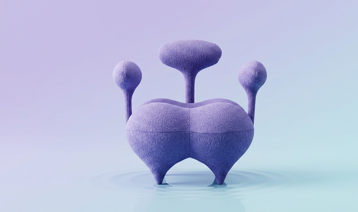 Fauteuil Design Salon Orea — Velours Lavande