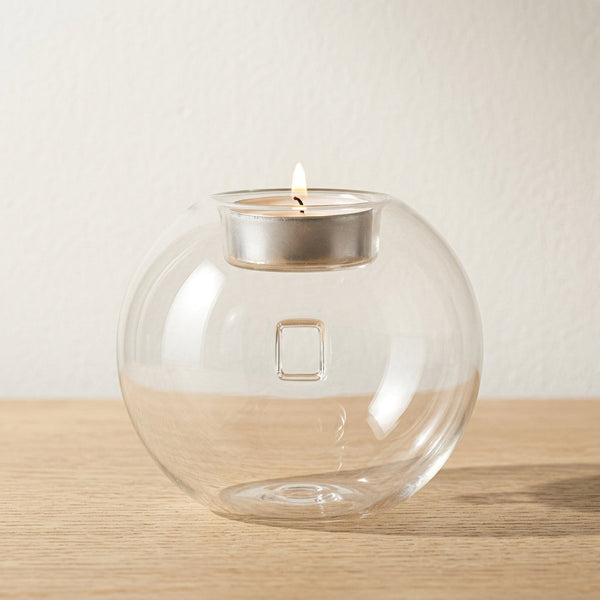 Bougeoir rond en verre