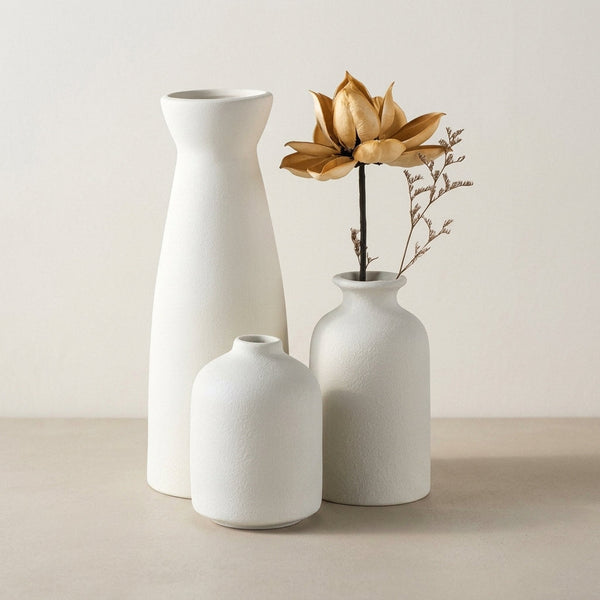 Ensemble de 3 vases en céramique bohème
