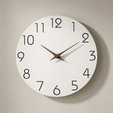 NIVA — Horloge Murale Bois Blanc Minimaliste