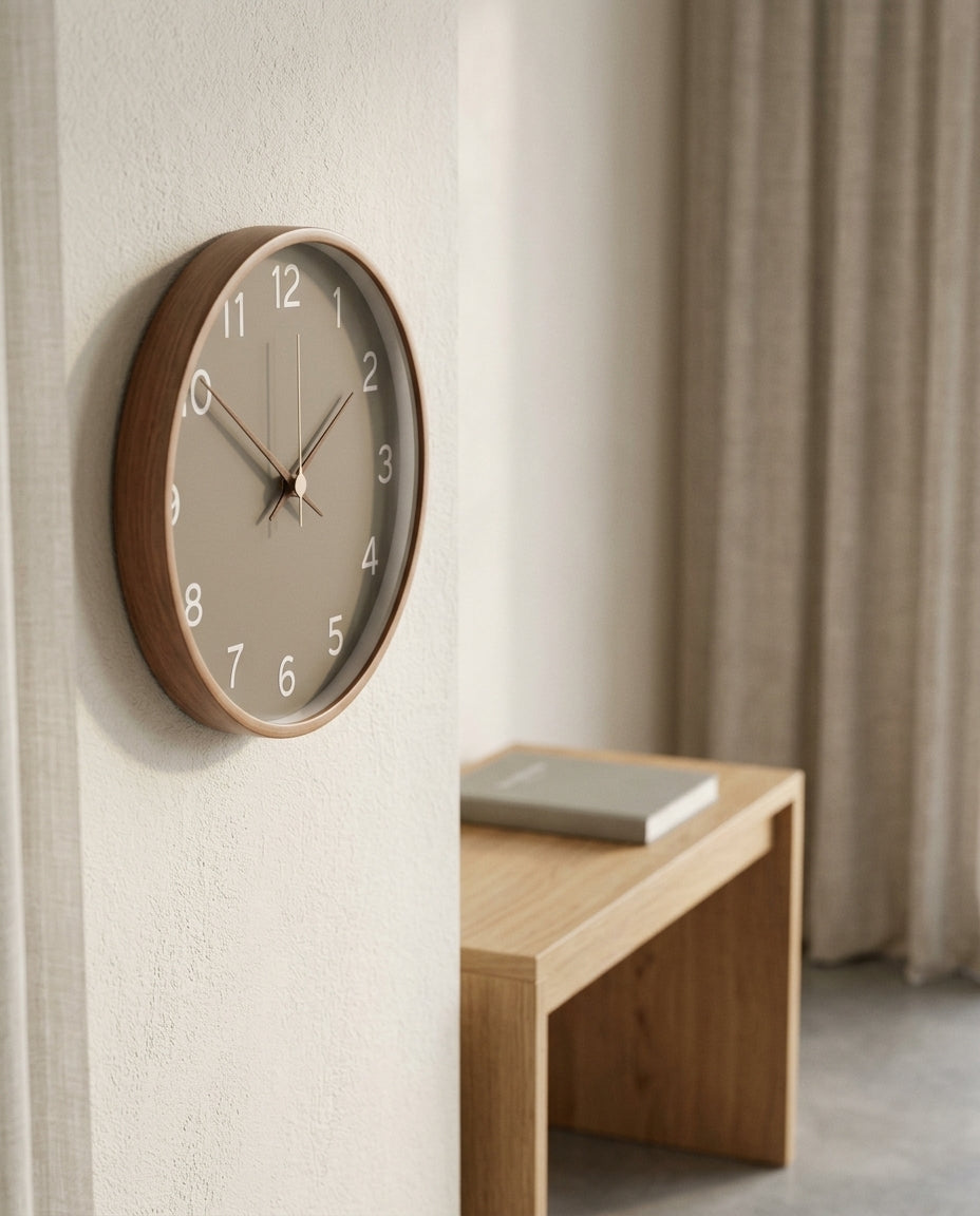 VITRA — Horloge Murale Verre et Bois Massif en situation