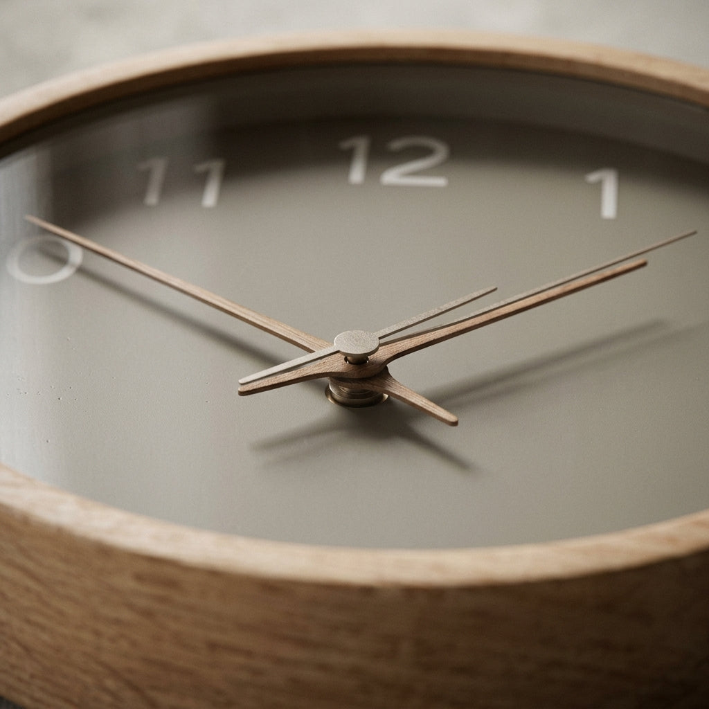 VITRA — Horloge Murale Verre et Bois Massif, détail