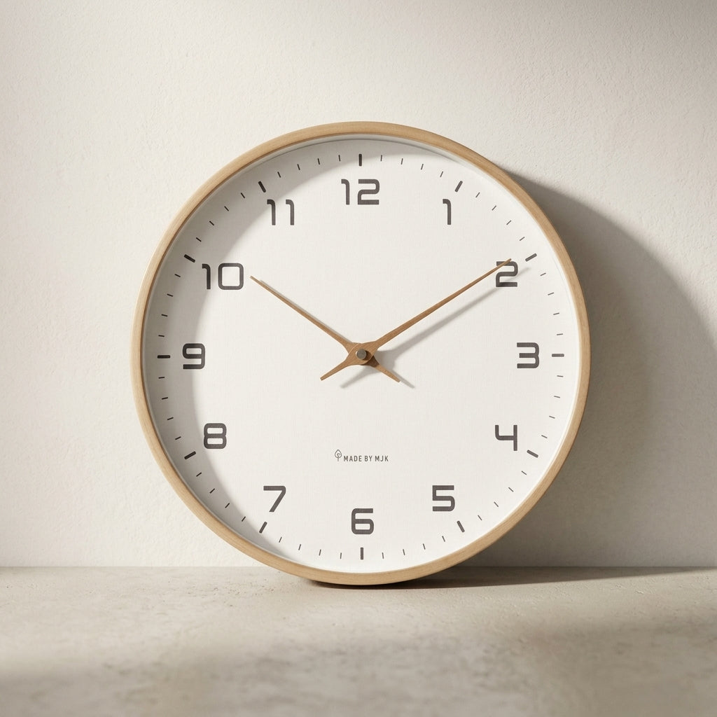 Horloge murale nordique en bois massif