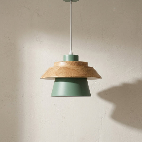 Lampe suspendue en bois vert