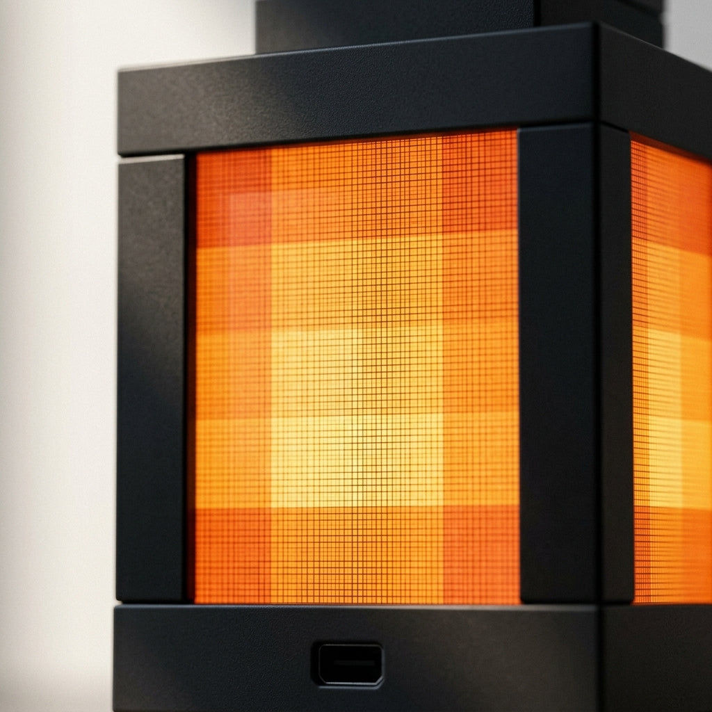 Lanterne portable style pixel, détail