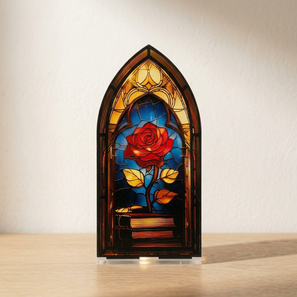 Serre-livre acrylique en forme de rose