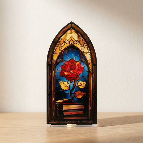 Serre-livre acrylique en forme de rose