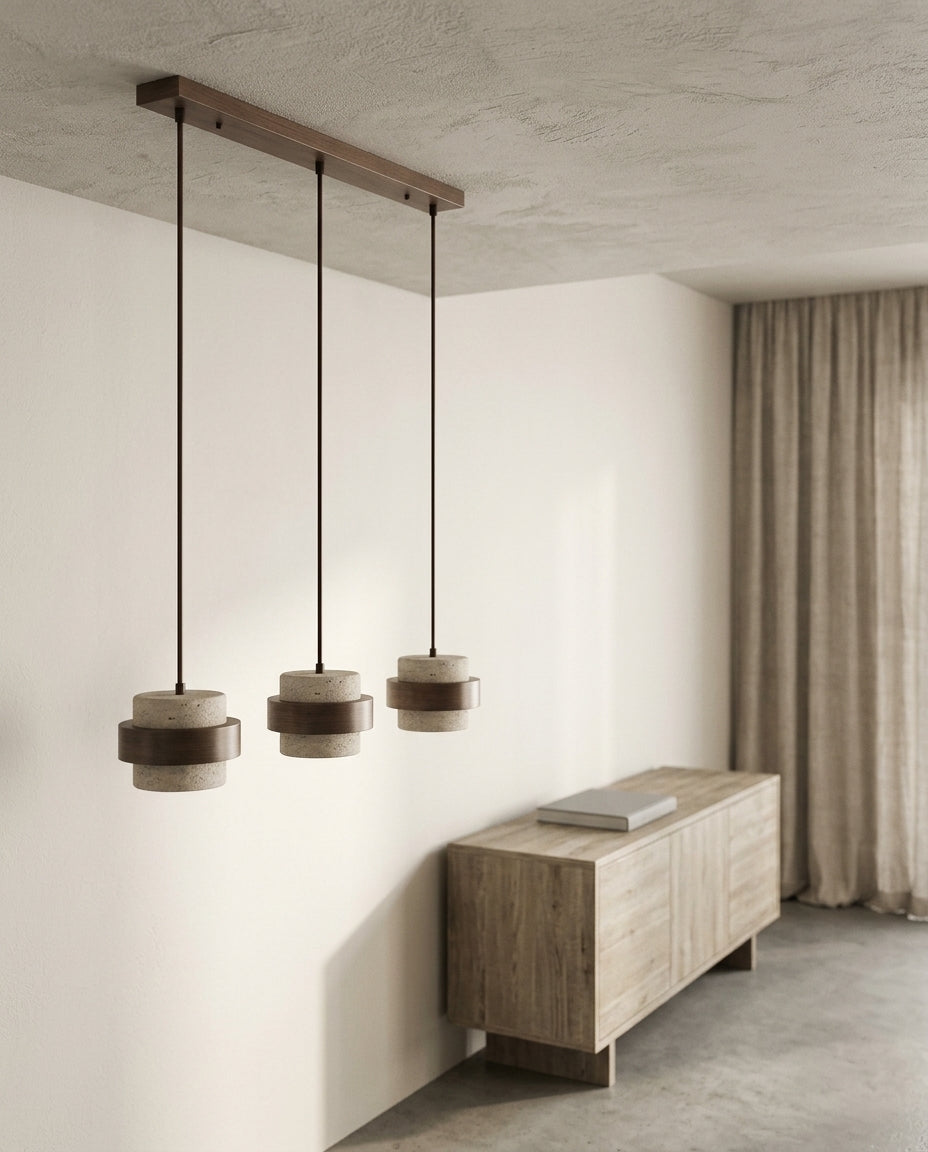 Suspension LED bois en situation