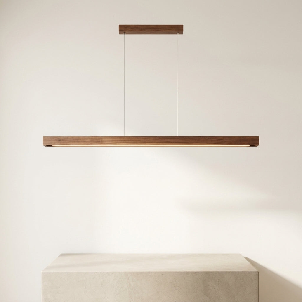 Suspension LED linéaire en bois