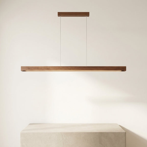 Suspension LED linéaire en bois