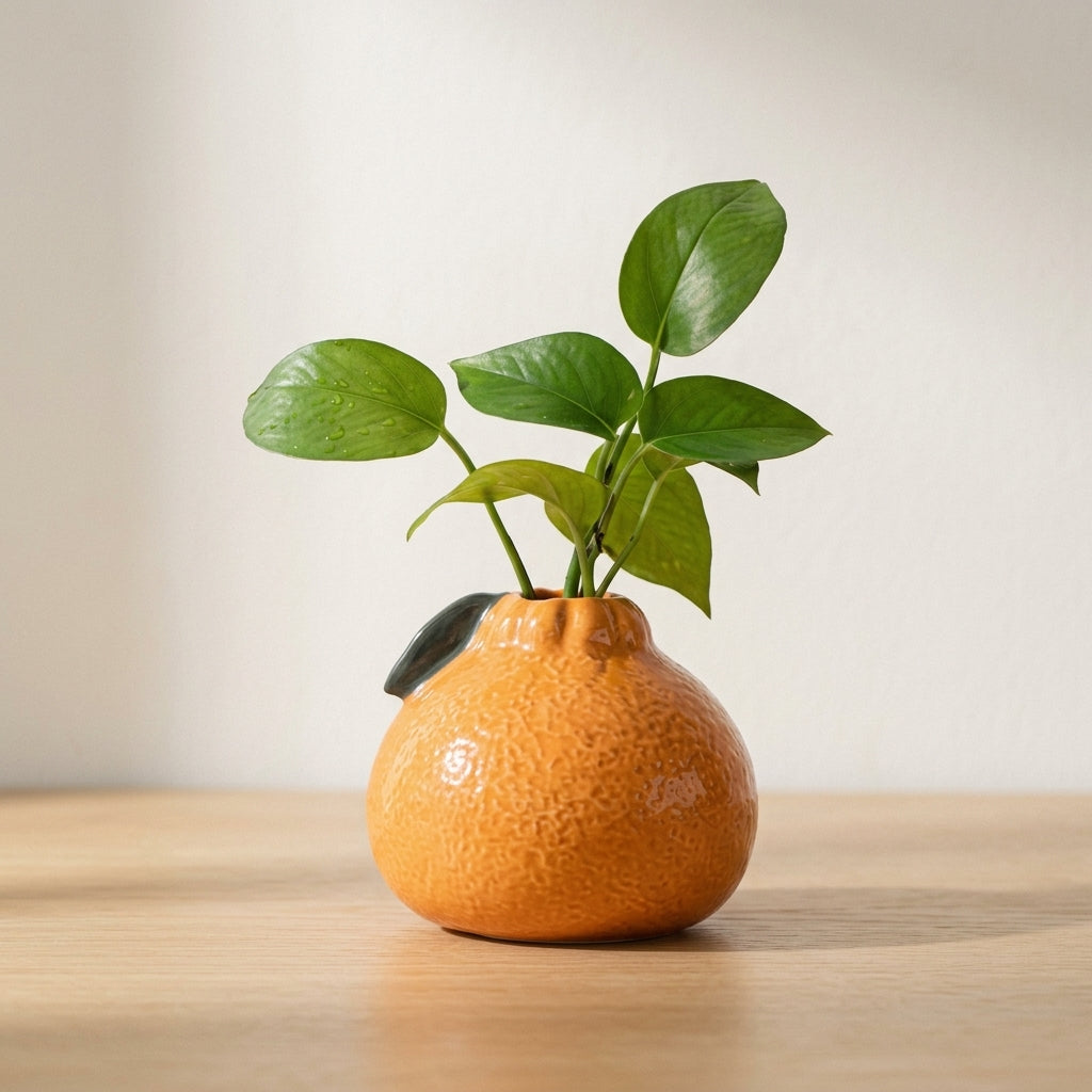 Vase en céramique design orange
