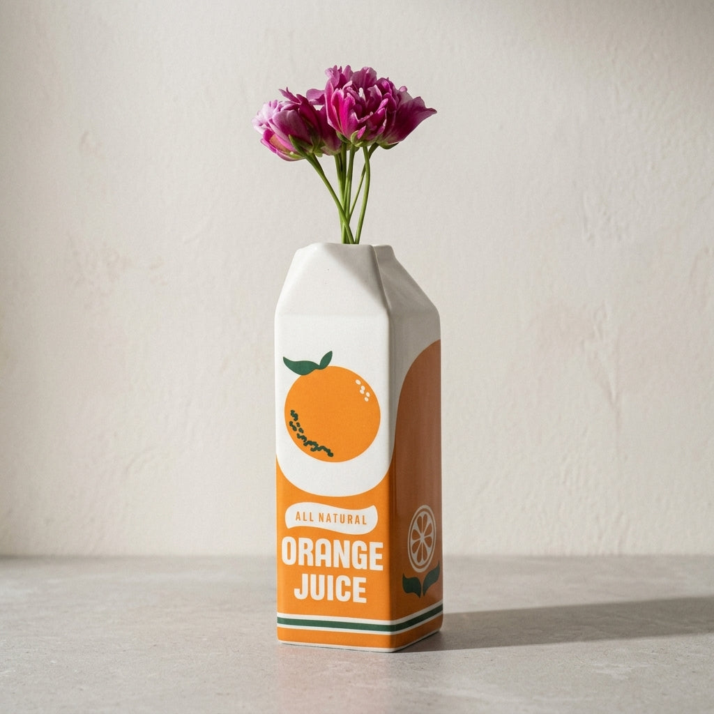 Vases en céramique motif orange